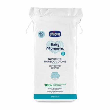 Clarins Chicco Baby Moments Quadrotti Morbido Cotone 60 Pezzi