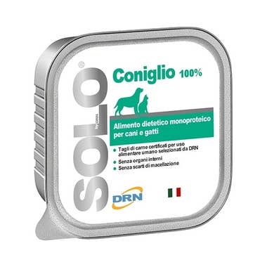 Clarins Drn Solo Coniglio Alimento Dietetico Monoproteico Umido Cani/Gatti 100g