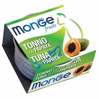 Clarins Monge Fruits Pezzetti Di Tonno Con Papaya Cibo Umido Gatti Adulti Vaschetta 80g