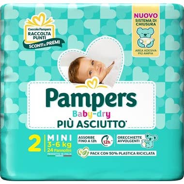 Clarins Pampers Babydry Taglia 2 Mini (3-6 Kg) 24 Pezzi
