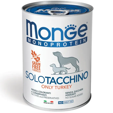 Clarins Monge Monoprotein Solo Tacchino Cibo Umido Per Cani Adulti 400g