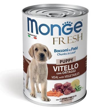 Clarins Monge Fresh Puppy Vitello Con Ortaggi Cibo Umido Per Cani Cuccioli 400g