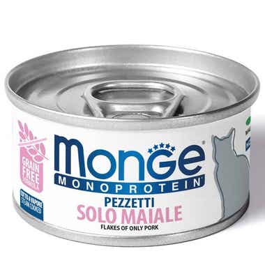 Clarins Monge Monoprotein Pezzetti Solo Maiale Cibo Umido Per Gatti Adulti 80g