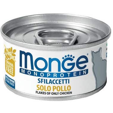 Clarins Monge Monoprotein Sfilaccetti Solo Pollo Cibo Umido Per Gatti Adulti 80g