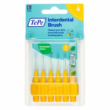 Clarins TePe Original Giallo Scovolino Per Pulizia Interdentale Misura ISO 4 filo 0 7 mm 6 Pezzi Saldi