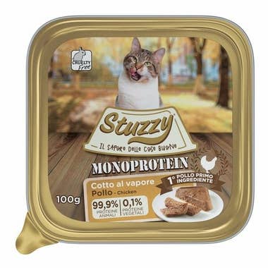 Clarins Stuzzy Monoprotein Pollo Cibo Umido Gatti Adulti Vaschetta 100g